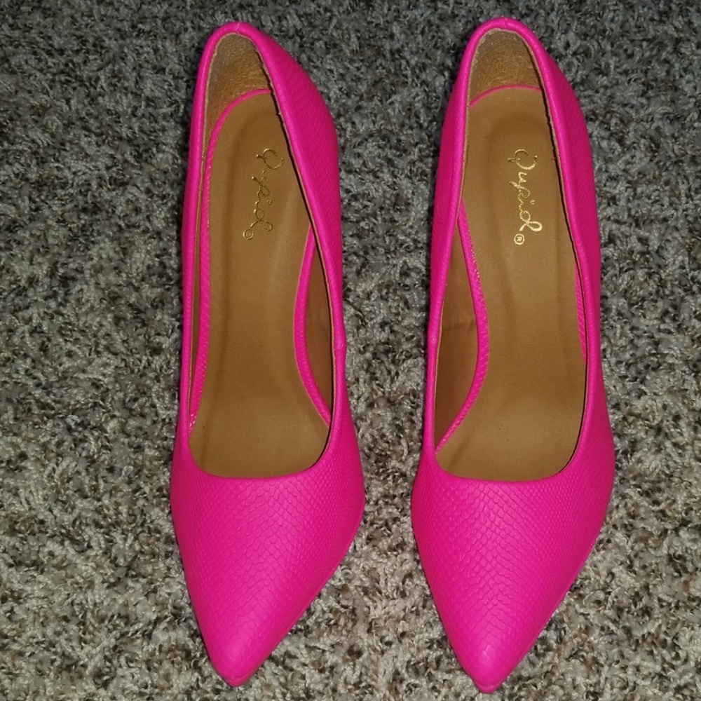 Neon pink heels